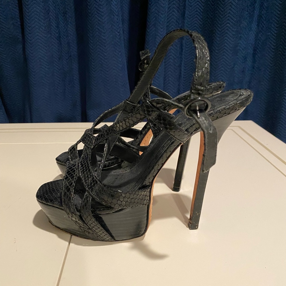 Alice and Olivia Leia Platform Sandal Heel Shoe Open Toe - Picture 5 of 7